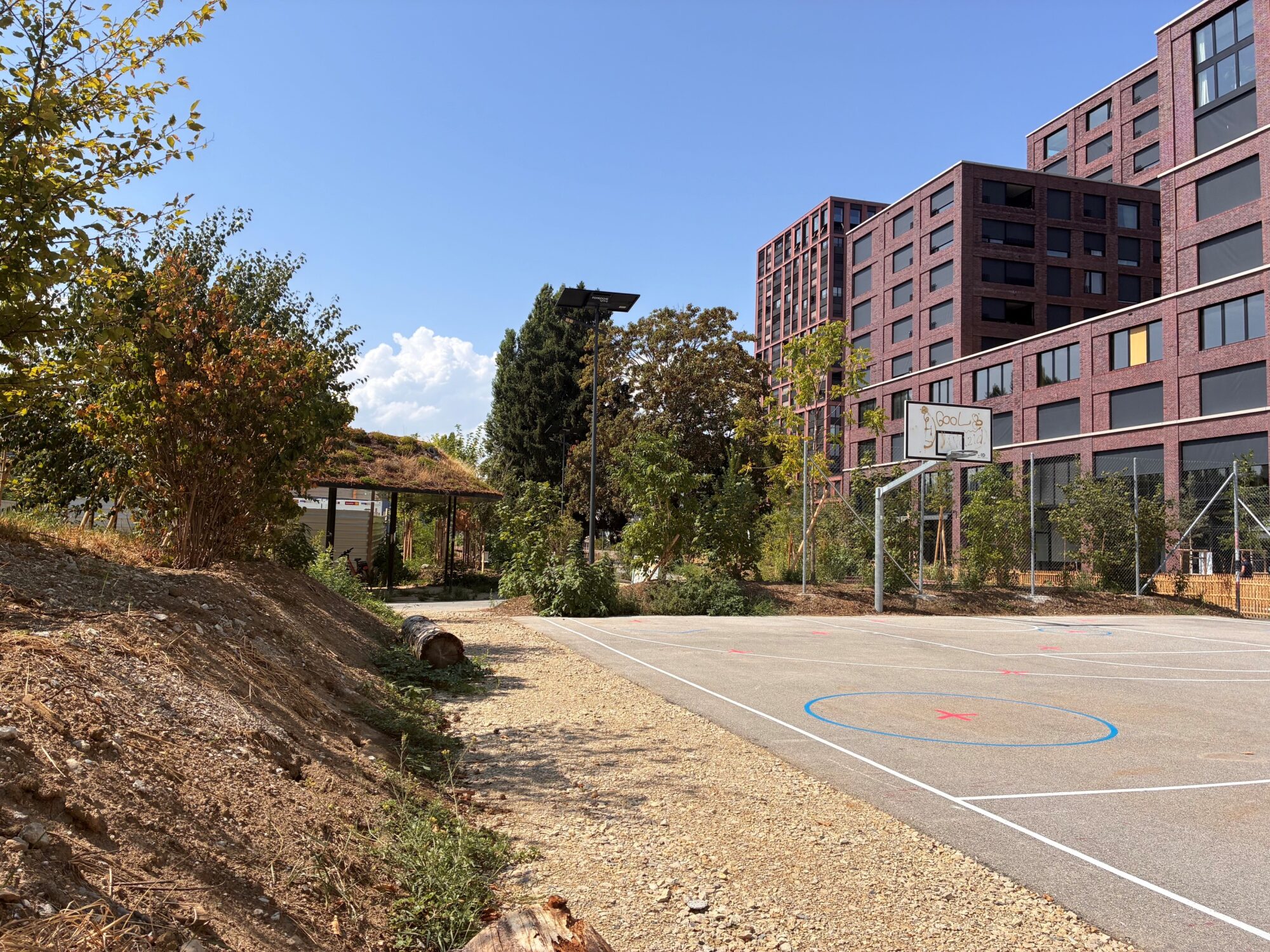 Terrain de basket - Aménagement provisoire à Malley